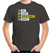 Load image into Gallery viewer, Eat and Sleep Aussie Hoops Kids T-Shirt