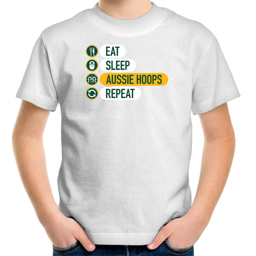 Eat and Sleep Aussie Hoops Kids T-Shirt