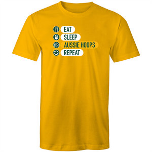 Eat and Sleep Aussie Hoops Mens T-Shirt