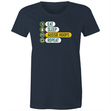 Load image into Gallery viewer, Eat and Sleep Aussie Hoops Women&#39;s Tee
