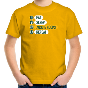 Eat and Sleep Aussie Hoops Kids T-Shirt