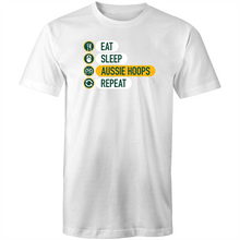 Load image into Gallery viewer, Eat and Sleep Aussie Hoops Mens T-Shirt